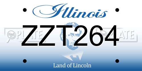 ZZT264 Illinois License Plate