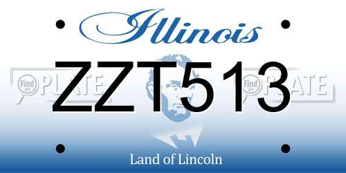ZZT513 Illinois License Plate