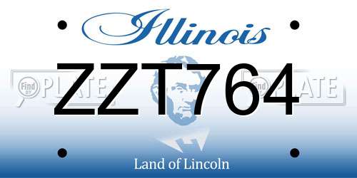 ZZT764 Illinois License Plate