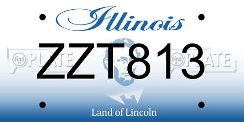 ZZT813 Illinois License Plate
