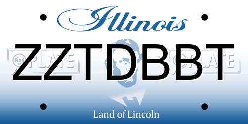 ZZTDBBT Illinois License Plate