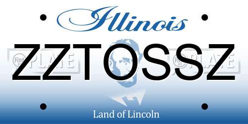 ZZTOSSZ Illinois License Plate