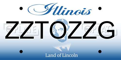 ZZTOZZG Illinois License Plate