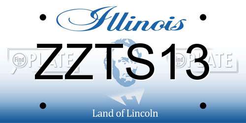 ZZTS13 Illinois License Plate