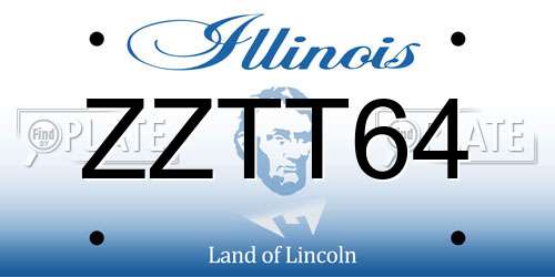 ZZTT64 Illinois License Plate