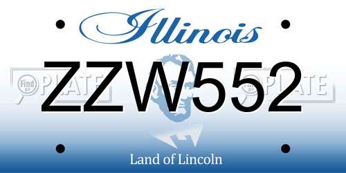 ZZW552 Illinois License Plate