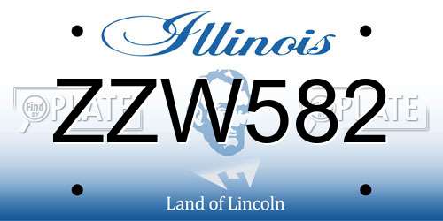 ZZW582 Illinois License Plate