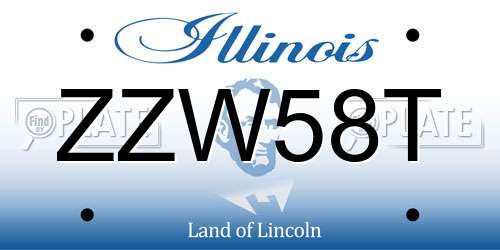 ZZW58T Illinois License Plate