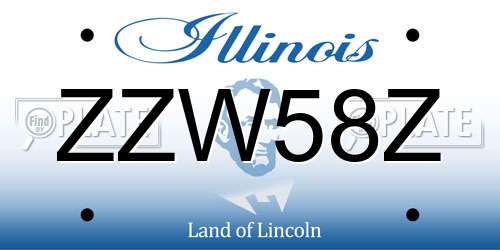 ZZW58Z Illinois License Plate