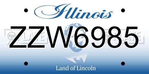 ZZW6985 Illinois License Plate
