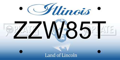 ZZW85T Illinois License Plate
