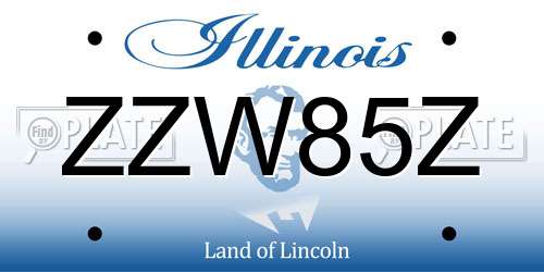 ZZW85Z Illinois License Plate