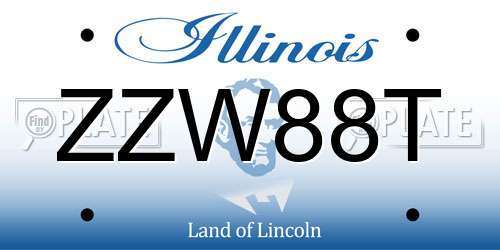 ZZW88T Illinois License Plate