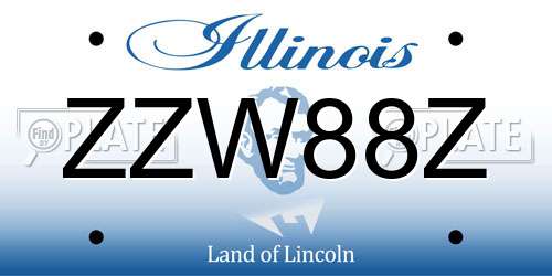 ZZW88Z Illinois License Plate