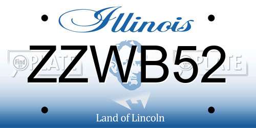 ZZWB52 Illinois License Plate