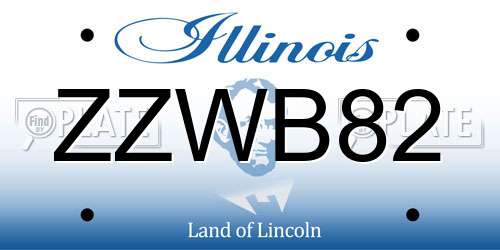 ZZWB82 Illinois License Plate