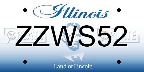 ZZWS52 Illinois License Plate