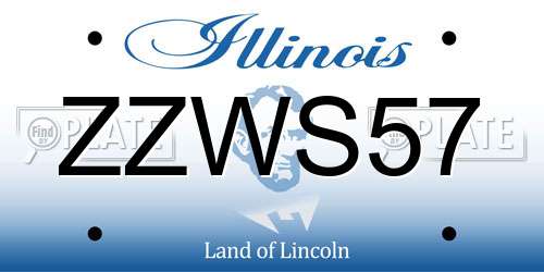 ZZWS57 Illinois License Plate