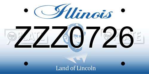 ZZZ0726 Illinois License Plate
