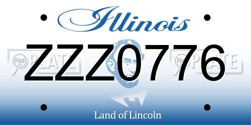 ZZZ0776 Illinois License Plate