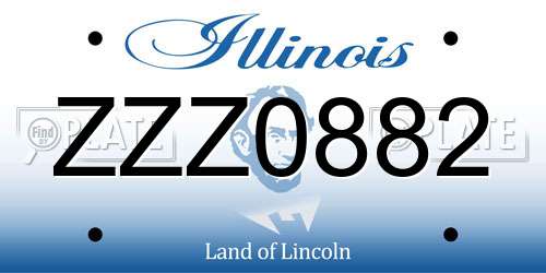 ZZZ0882 Illinois License Plate