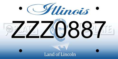 ZZZ0887 Illinois License Plate