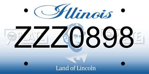 ZZZ0898 Illinois License Plate