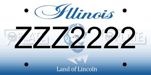 ZZZ2222 Illinois License Plate