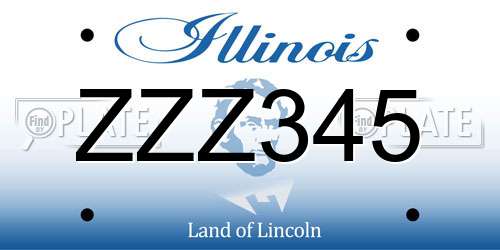 ZZZ345 Illinois License Plate