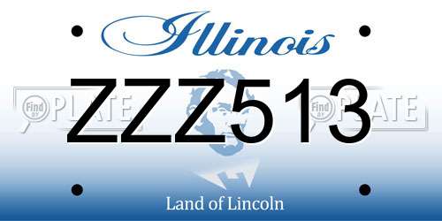 ZZZ513 Illinois License Plate