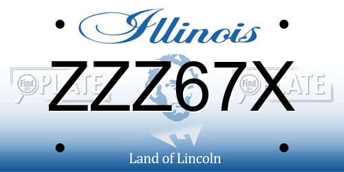ZZZ67X Illinois License Plate