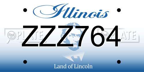 ZZZ764 Illinois License Plate