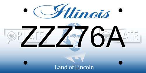 ZZZ76A Illinois License Plate