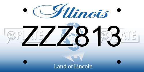 ZZZ813 Illinois License Plate