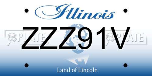 ZZZ91V Illinois License Plate