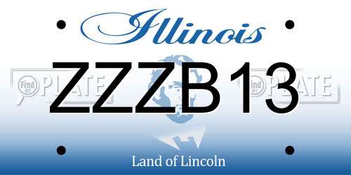 ZZZB13 Illinois License Plate