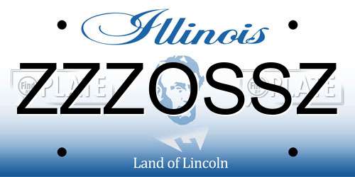 ZZZOSSZ Illinois License Plate