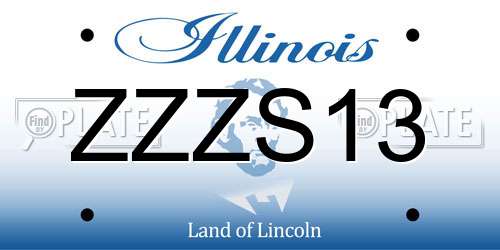 ZZZS13 Illinois License Plate