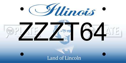 ZZZT64 Illinois License Plate
