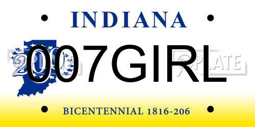 007GIRL Indiana License Plate