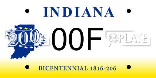 00F Indiana License Plate
