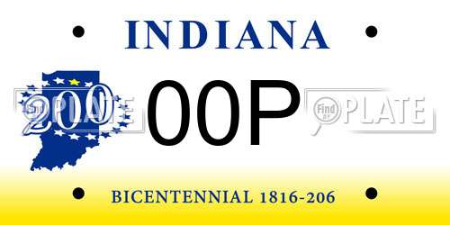00P Indiana License Plate