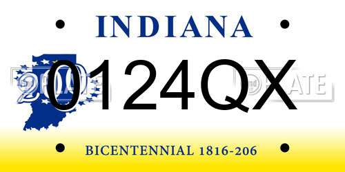 0124QX Indiana License Plate