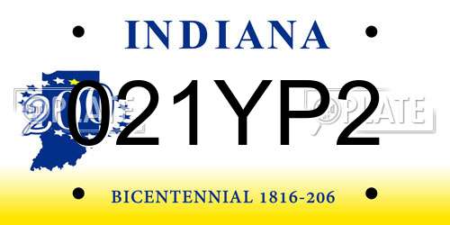 021YP2 Indiana License Plate