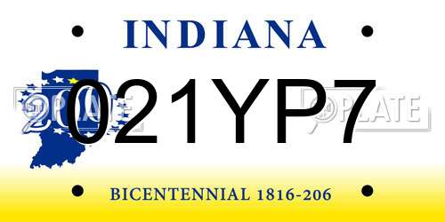 021YP7 Indiana License Plate