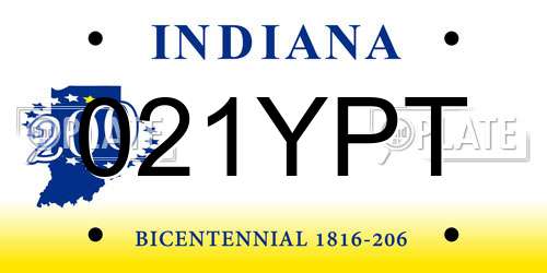 021YPT Indiana License Plate