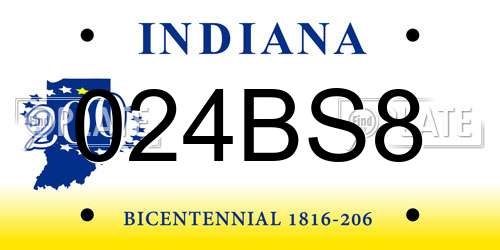 024BS8 Indiana License Plate
