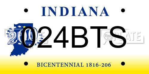 024BTS Indiana License Plate