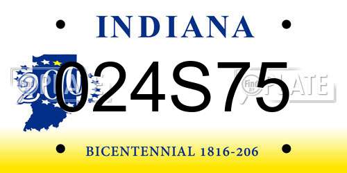 024S75 Indiana License Plate