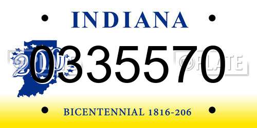 0335570 Indiana License Plate